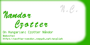 nandor czotter business card
